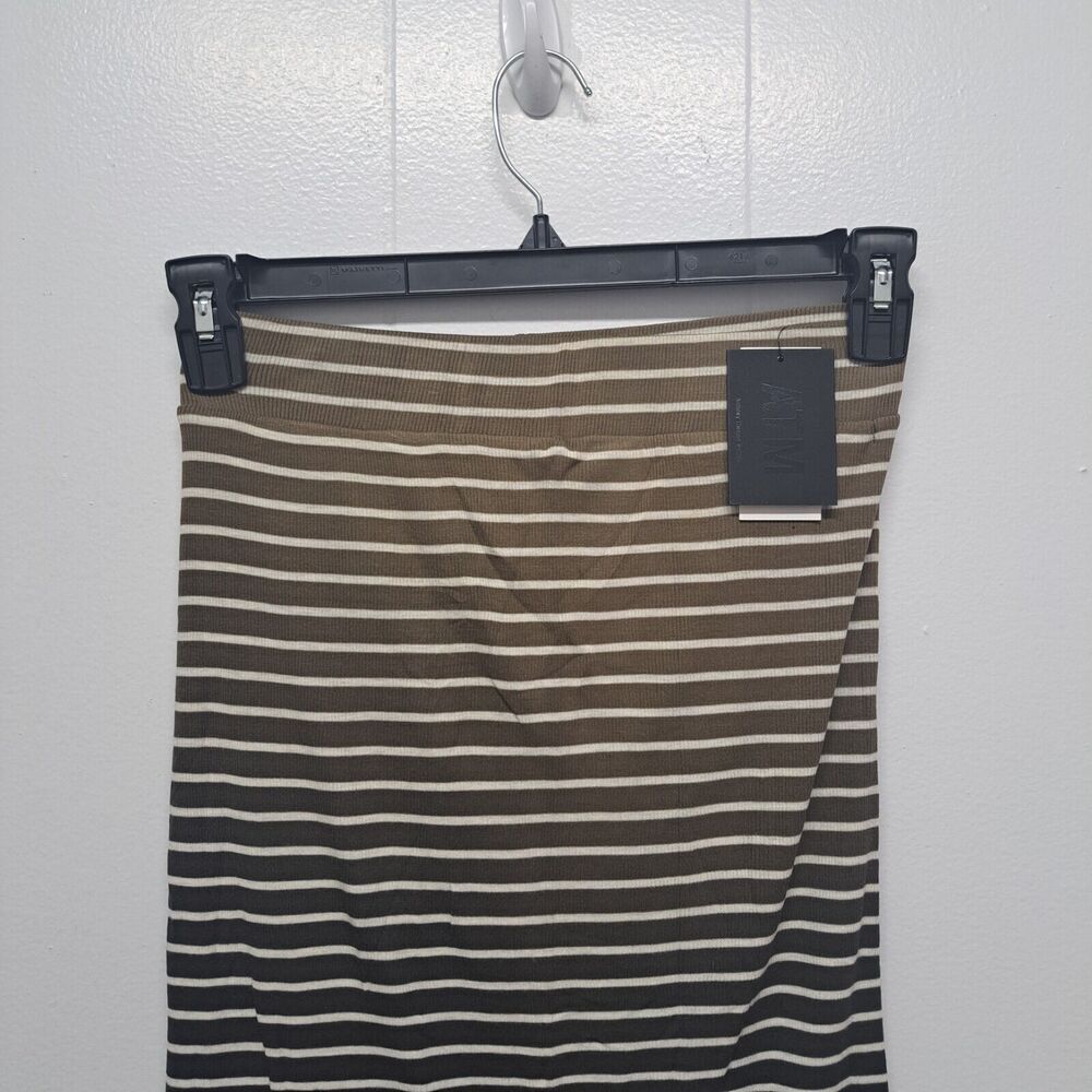 ATM‎ Anthony Thomas Melillo XS Black Combo Dip Dye Slit Hem Striped Skirt - Picture 10 of 13